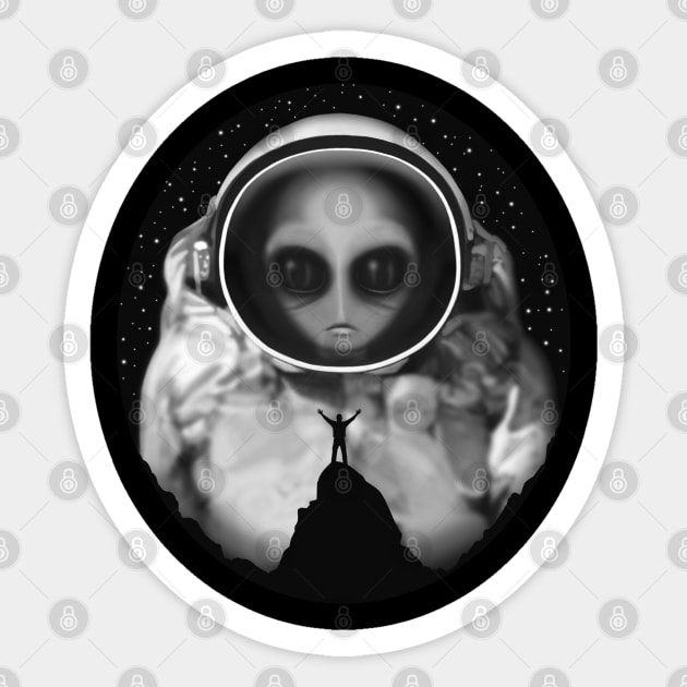 Giant Alien Astronaut Sticker by TMBTM